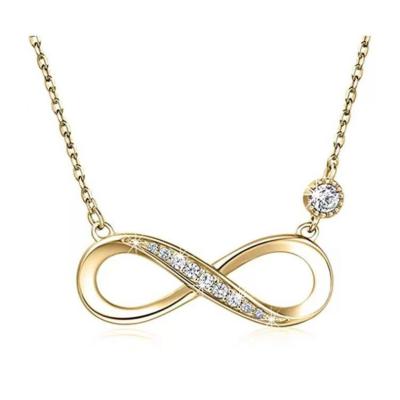 China Romantic Cheap Infinity Pendant Necklace Silver Valentine Day Necklace Love Wedding Bridal Jewelry Gold Earring Designs For Girls for sale