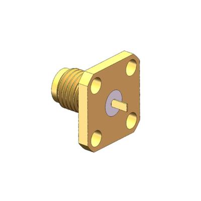 China 4 Hole Flange Mount SMA RF Connectors High Quality Jack Straight SMA Female Connector for sale