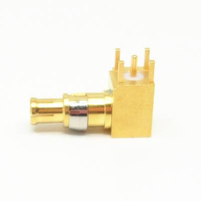 China High Performance MCX Series GPS Right Angle Solder Mount RF Connector Male PCB Connector for sale