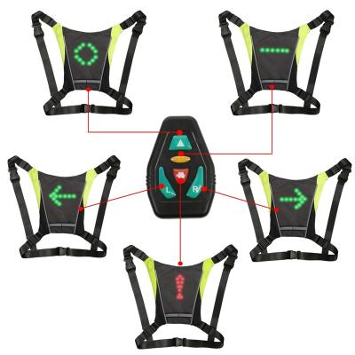 China Water Proof LED Turn Signal Vest 2 in 1 Bike Package Guide Light Reflective Safety Direction Warning Vest for Night Cycling Running for sale