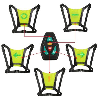 China Water Proof Flashing 2 In 1 Reflective Vest Jacket With Direction Indicator Speed ​​Cycling Outdoor Night Suite Led Signals Safety Vest for sale