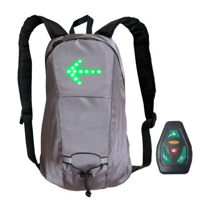 China Safety Reflective Safety Outdoor Riding Backpack 15L LED Flashing Light Bag Recycling Working Camping Smart Backpack Led for sale