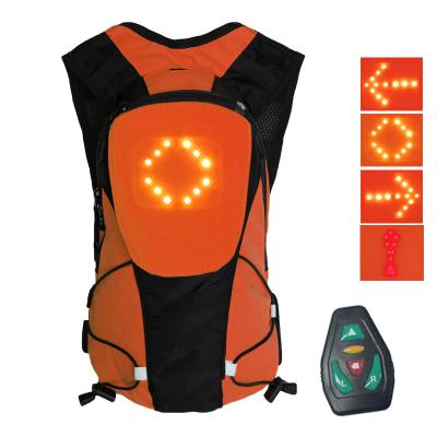 China Reflective High Visibility Sport Riding Cycling Backpack Led Hi Force Backpack Custom Wireless Control Backpack With Direction Indicator for sale