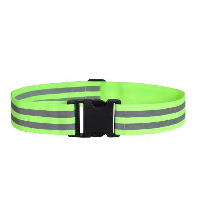 China Adjustable Visibility Hi Visibility High Elastic Safety Waistband Fluorescent Reflective Waist Belt Warning Tape Outdoor Sport Running Jogging for sale