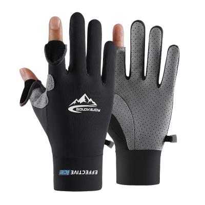 China UV Sunscreen Touch Sports Mittens Guantes de proteccion Mountaineering Activites Microfiber Non-slip Fingerless Gloves Outdoor UV Gloves for sale