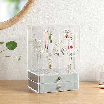 China Factory direct eco-friendly multifunctional dustproof acrylic earrings jewelry hanging storage box for sale