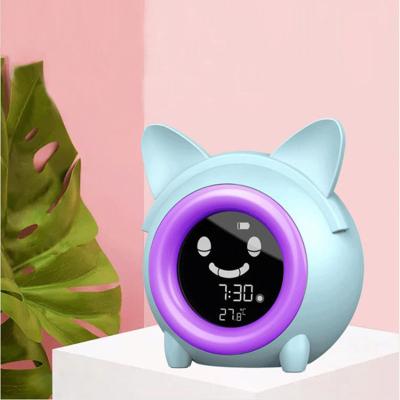 China Modern Sleep Trainer For Kids Time/Temperature/Cat Shape Music Alarm Clock Nap/Night Light for sale