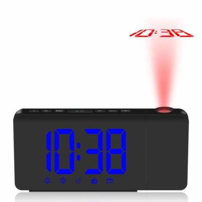 China Factory Wholesale Antique Style Led Screen Display Dimmer Fm Radio Fit Digital Alarm Clock With Projections for sale