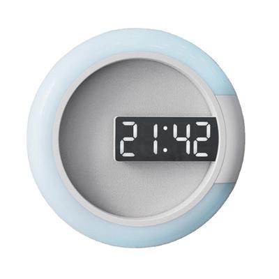 China Files Hot Sale Circular Plastic Bathroom Mirror Wall Clock With Calendars Digital Led Display Alarm for sale