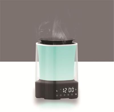 China LUMINOVA Shenzhen factory illuminated bedroom night light to wake up light sunrise simulation alarm clock with diffuser humidifier for sale