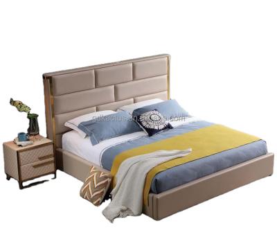 China Latest Contemporary Bedroom Furniture Double Bed Designer Furniture Set Single Soft Leather Bed In China for sale