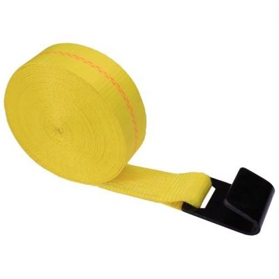 China Fasten Goods 100% Polyester Winch Strap / Ratchet High Quality Straps With Flat Hook for sale