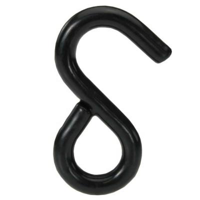 China Ratchet Straps Accessories 1inch 25mm PVC/PE Coated American Kind Black S Hook / Rubber Coated S Hook for sale