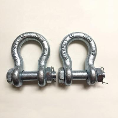 China Heavy Industry Carbon Steel Drop Forged Galvanized US G2130 US Type Arc Shackle for sale