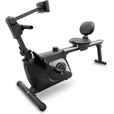 China Buying Elastic Fitness Fitness Equipment App TV Monitor Display Fitness Outdoor 2 in 1 Indoor Recumbent Exercise Bike and Rower Machine for sale