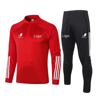 China 2020 2021 Wholesale New Breathable Soccer Kit Red Sports Training Suit For Men for sale