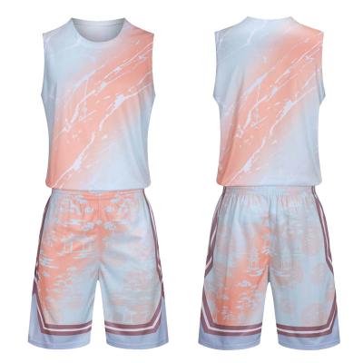 China Breathable Sports College Style Fashionable Basketball Uniform Tank Top Custom Sublimation Logo for sale