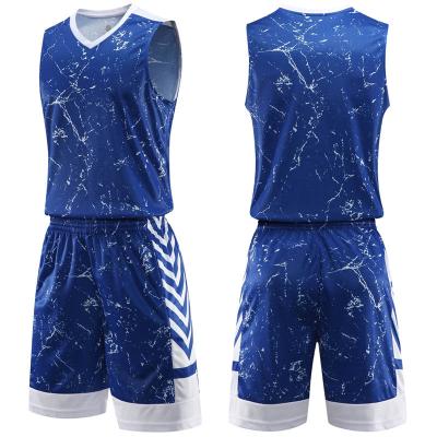 China Breathable Polyester Custom Name And Logo Sports Sets Sublimation Print Basketball Tank Top for sale