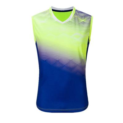 China Men's design badminton sleeveless t-shirt tank top quick-drying badminton club sports sublimation customization uniforms new for sale