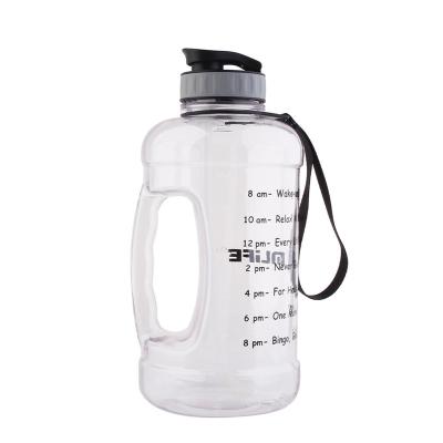 China Customized viable logo food grade bpa gym free water bottle with time motivational marker and straw for sale