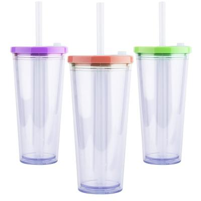 China New arrival fashion 700ml double wall custom reusable bubble tea plastic cup boba cup eco-friendly sustainable for sale