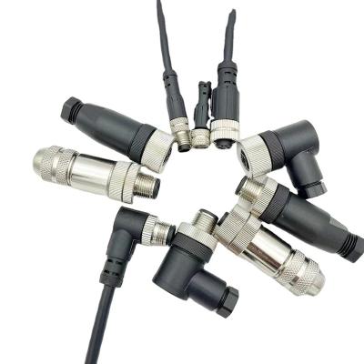 China M12 connectors with 4pin 5pin 8pin 12pin of A-code B-code D-code for Straight Angled Male Female Plugs and Receptacles M12 connectors for sale