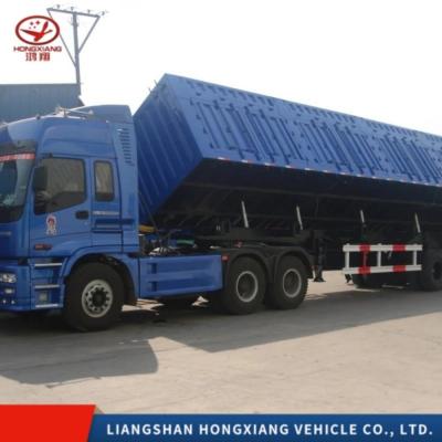 China 3 Axle 35 40 Cbm Steel 60 Tons Heavy Truck Dump Trailer Tipper Dump Semi Trailer for sale