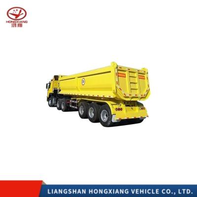 China Light Duty 3 Axle 40FT Container Truck Tipper Semi Dump Trailer with Steel Grade for sale