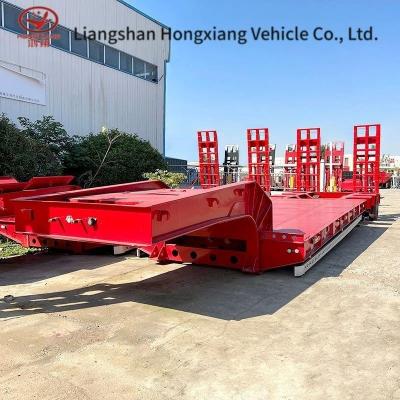 China 13t Axle 3 Axles Heavy Duty Lowbed Semi Trailer 60 Tons 100tons Lowbed Trailer Truck for sale