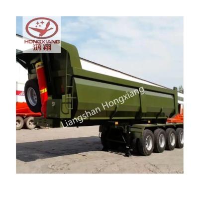 China 50 60 Ton Gooseneck Semi Truck Trailer Lowbed Semi Trailer Lowboy Trailer 4 Axle Steel for sale