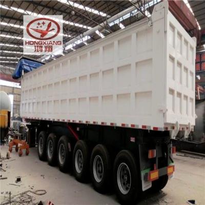 China Self-dumping Steel Dump Semi Trailer with 3 Axle 4 Axle for sale