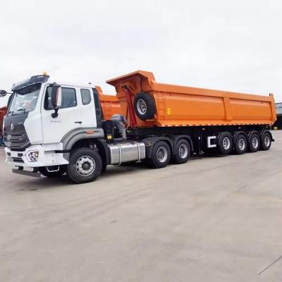 China Steel Rear Dumper Semi Trailers Tractor Hydraulic Dump Trailer for Heavy Duty 12r22.5 for sale