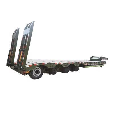 China Heavy Duty Transport Low Bed Flatbed Semi ATV Dump Trailer Box Farm Trailer Poly Metal Bulk/Carton Customeized Double Wheel Lw for sale