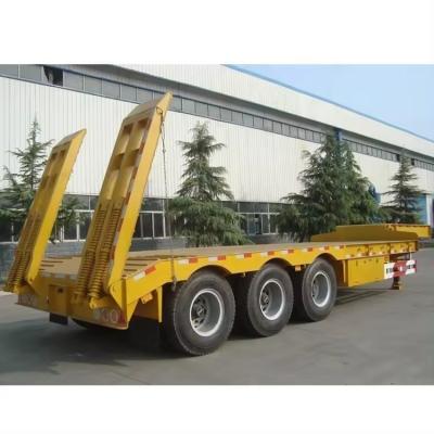 China Vans type 3 As 40 FT Flat Half Low Bed Loader Hook Board Transport Trailer in Oezbekistan Te koop