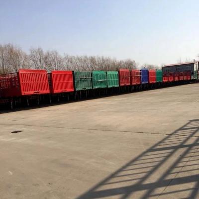 China 40t 60 Ton 3 Axle High Side Fence Live Stock Cattle Transport Fencestake Semi Trailer for sale