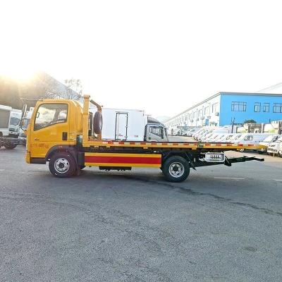 China Jmc 4*2 Tow Truck Wrecker Flat Bed 2tons Light Crane Truck Flat Towing Truck Fuel Diesel for sale