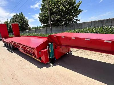 China 12-15 Meter Custom Car Trailers High Bearing Capacity Low Flatbed Engineering Semi Trailer for sale