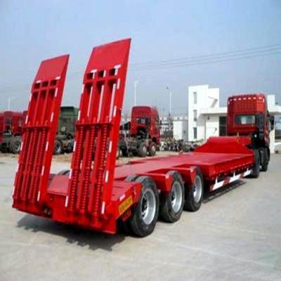 China Anpassung 3 Achsen Bagger Transport 60 Tonnen Gebraucht Lowbed Semi Trailers mit 13t Achse zu verkaufen