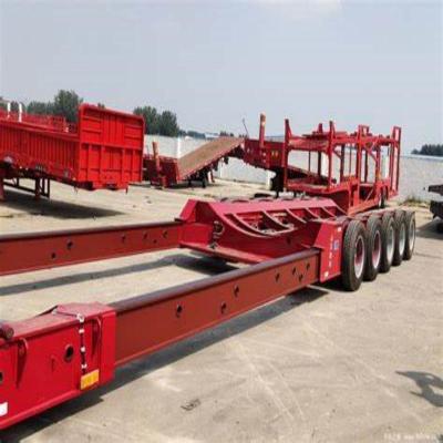 China 60 ton 3 assen uitbreidbare laagbed aanhangwagen / laag platbed semi-aanhangwagen / laag boy truck semi-aanhangwagen Te koop