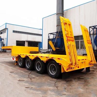 China 60-80 Tons Heavy Duty Goose Neck Low Loader Trailer for Heavy Equipment Transportation for sale