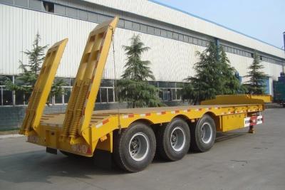 China 3axle 80ton Heavy Duty Gooseneck Hydraulic Ramp Low Loader/Lowbed/Lowboy Low Bed Trailer Truck Semi Trailers for Excavator Moving for sale