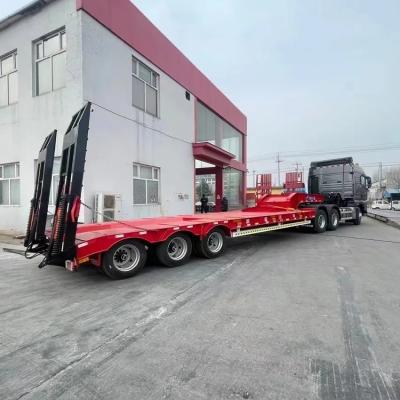 China CCC ISO 40 Ton Heavy Duty Gooseneck Low Loader/Bed Truck Trailer with 2.5 Tons Capacity for sale