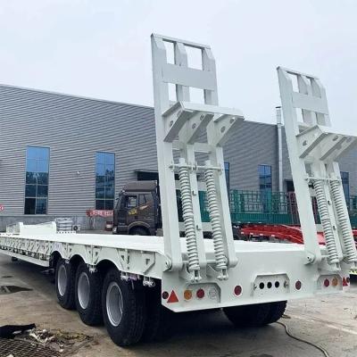 China Heavy Duty Excavator Transport Gooseneck Lowboy Low Loader Bed Lowbed Semi Truck Trailer for sale