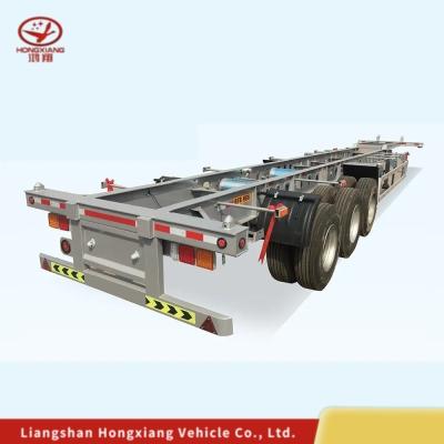 China 5.5 tons Steel Refrigerated Semi-Trailer 3 Axle Flat Semi Trailer Skeleton Semi-Trailer for sale