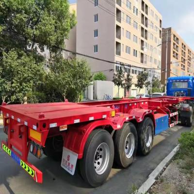 China ABS Anti-lock Braking System Low Platform Semi-Trailer for Container Chassis Loader Truck for sale