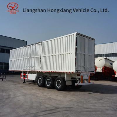 China 40FT 53FT Gesloten doos Van type Semi-trailer Zelfdumping Bladerveer Suspensie Te koop