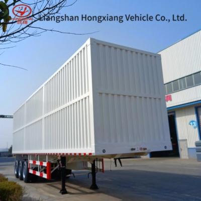 China Ope doos met staalvleugel, type semi-aanhangwagen voor vrachtwagens, vrachtwagens, 3-assige aanhangwagen Te koop