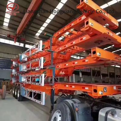 China 40FT Container Chassis Trailer with Steel Skeleton Semi-Trailer and 8/12/16 Tires for sale