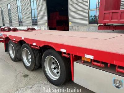 China 40 Ton 60 Ton 20FT 40FT Container 3 Axles Flat Bed Semi Trailer with Light Duty Grade for sale