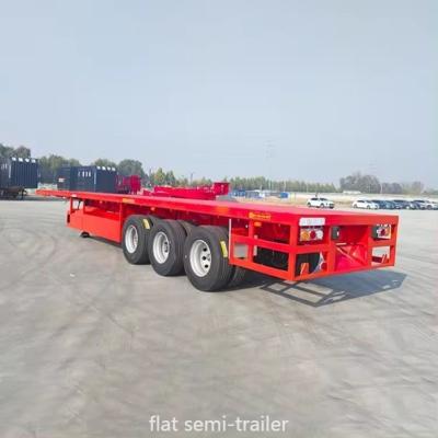 China Kreuzarm Typ 3/4/5 Achsen 60 Tonnen 40FT Anhänger Container Lkw Flachbett Halbanhänger zu verkaufen